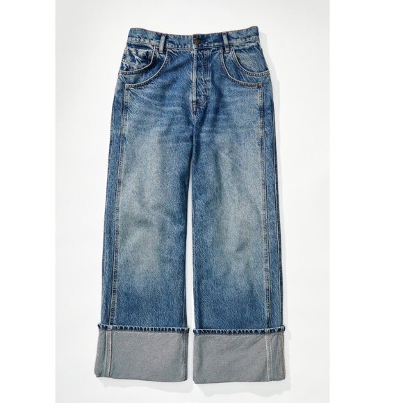 new Free People We The Free Final Countdown Cuffed Low-Rise Jeans ZERO 254 6M3T - Picture 7 of 15